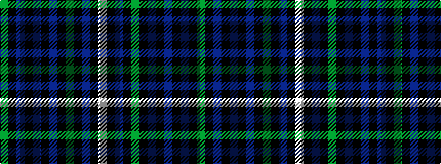 idealised woven sample of pattern GKBKBKBKGKBKW