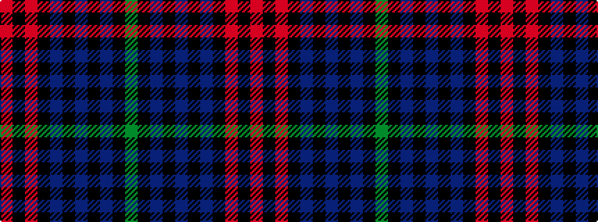 idealised woven sample of pattern GKBKBKBKRKR