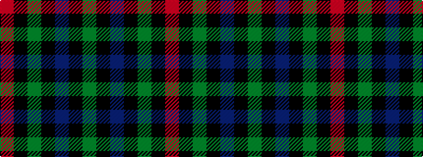 idealised woven sample of pattern GKBKGKR