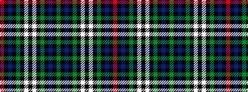 idealised woven sample of pattern GKBKGKWKWKGKBKR