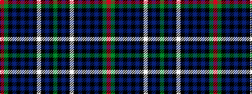 idealised woven sample of pattern GKBKWKBKBKBKGR