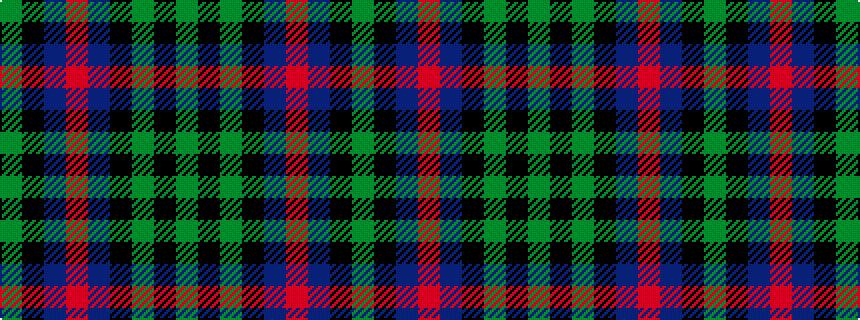 idealised woven sample of pattern GKBRBKGKG