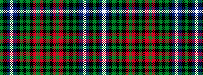 idealised woven sample of pattern GKBWBKGKGKRGRKG