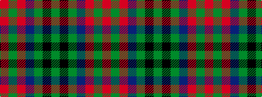 idealised woven sample of pattern GKGBRGR