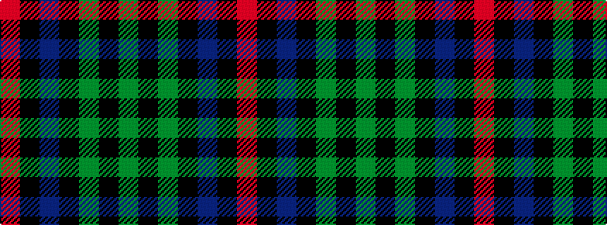 idealised woven sample of pattern GKGKBKR