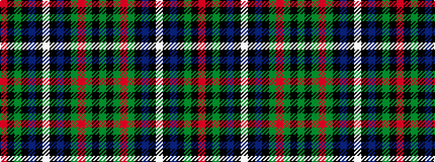 idealised woven sample of pattern GKGRGKBKWKBKGKR