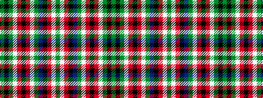 idealised woven sample of pattern GKGWRKRWGBKRWG