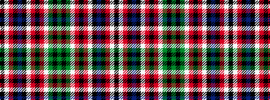 idealised woven sample of pattern GKGWRKRWKBKRWK