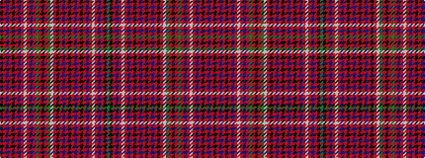 idealised woven sample of pattern GKRBRWRBRKRBRKRBRKRWGRKRGRBRWRBRKRBRK