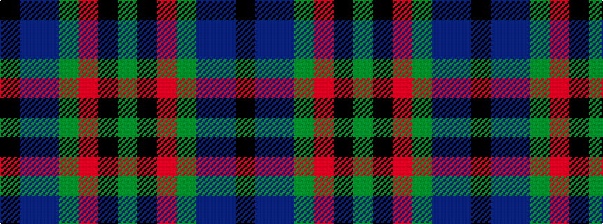 idealised woven sample of pattern GKRGBBK