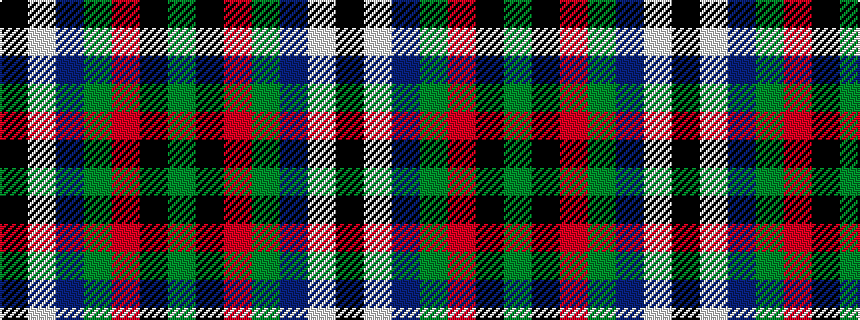 idealised woven sample of pattern GKRGBWK