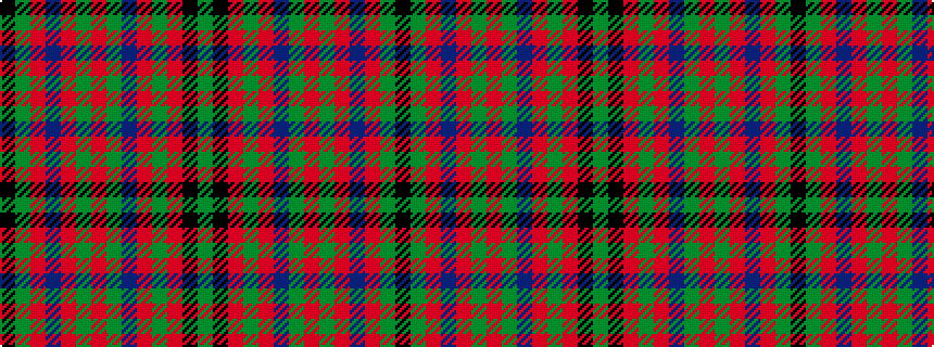 idealised woven sample of pattern GKRGRBGRGRBRGK