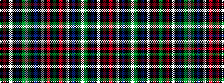 idealised woven sample of pattern GKRKWKBKGWGKBKWKRK