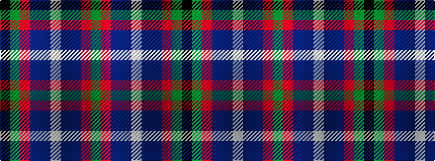 idealised woven sample of pattern GRBBWBBRGK