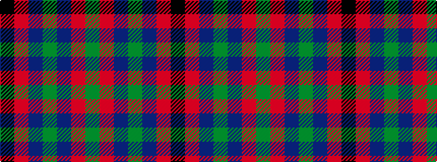 idealised woven sample of pattern GRBGBRK