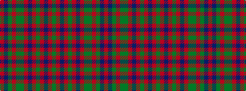idealised woven sample of pattern GRBRGRBRGGRGBR
