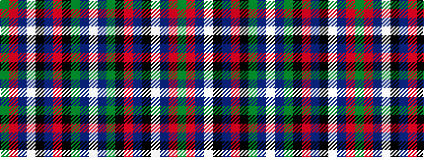 idealised woven sample of pattern GRBWKBRKGBW