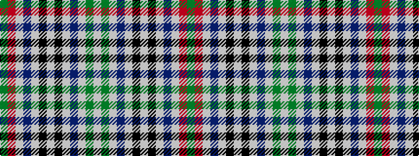 idealised woven sample of pattern GRWBWKWKWBWGW
