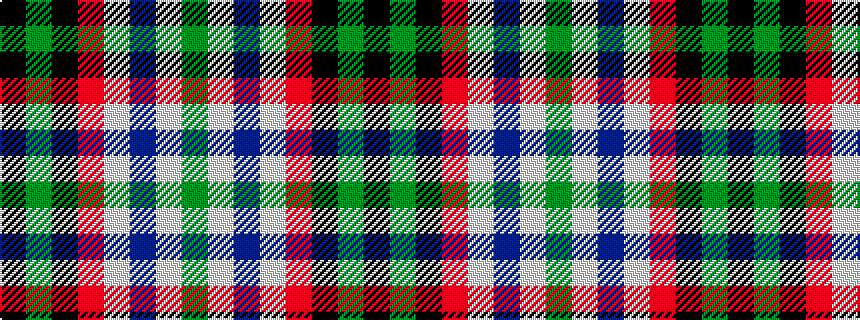 idealised woven sample of pattern GWBWRKGK