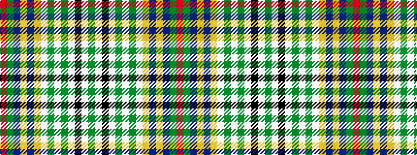 idealised woven sample of pattern GWKWGWGWYBYBGR