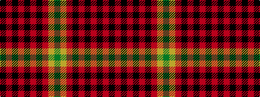 idealised woven sample of pattern GYRKRKRKRK