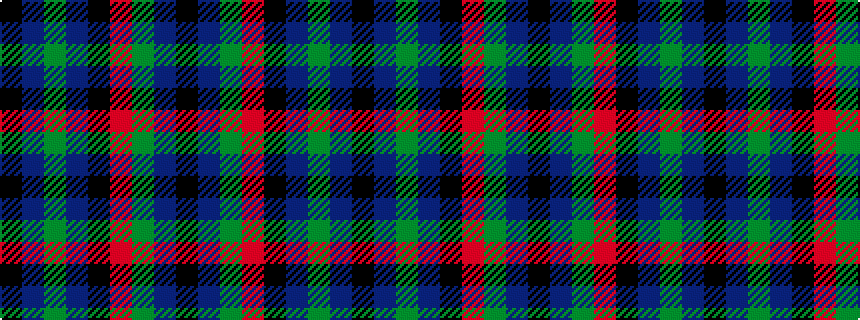 idealised woven sample of pattern KBGBKRGBK