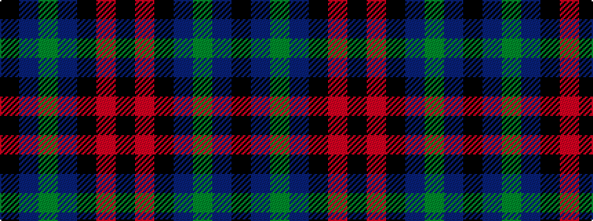 idealised woven sample of pattern KBGBKRK