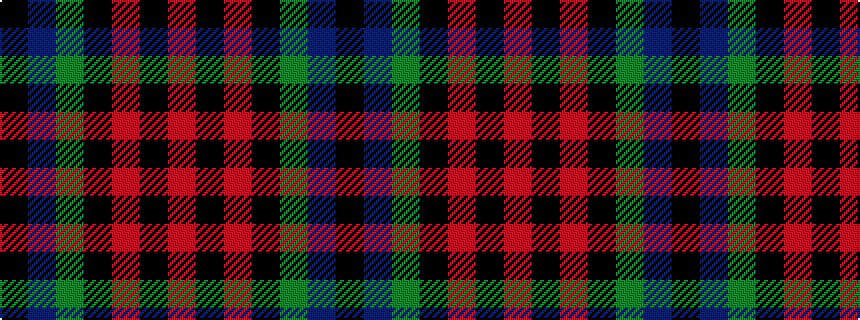 idealised woven sample of pattern KBGKRKR
