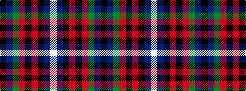idealised woven sample of pattern KBGRKRKBW