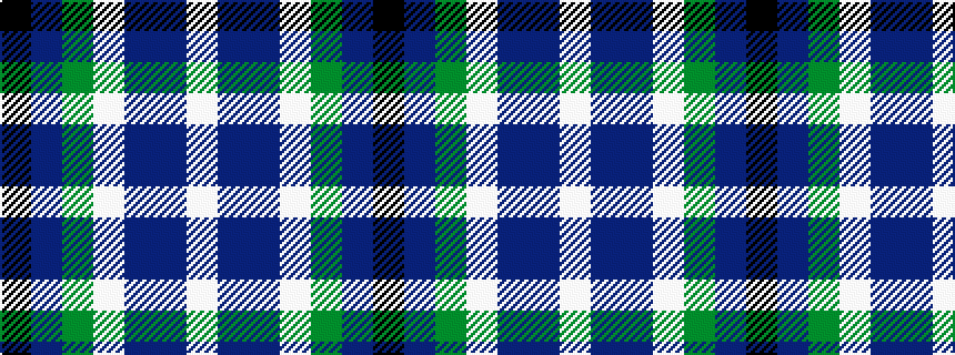idealised woven sample of pattern KBGWBBW