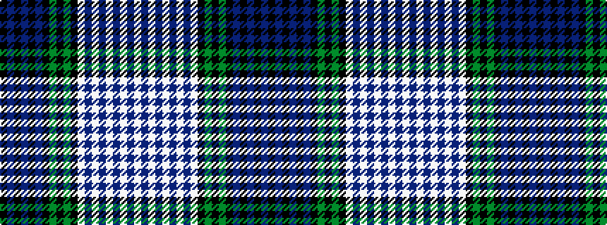 idealised woven sample of pattern KBKBKBKGKGKWBWBWBWBW