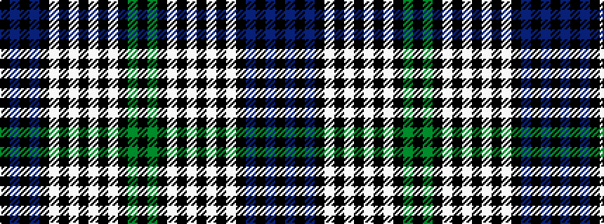idealised woven sample of pattern KBKBKWKWKWKWKGK