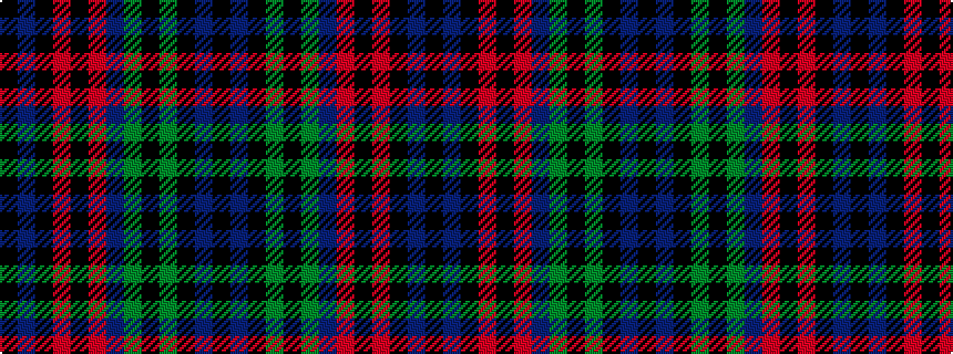 idealised woven sample of pattern KBKGKGBRKRKBK