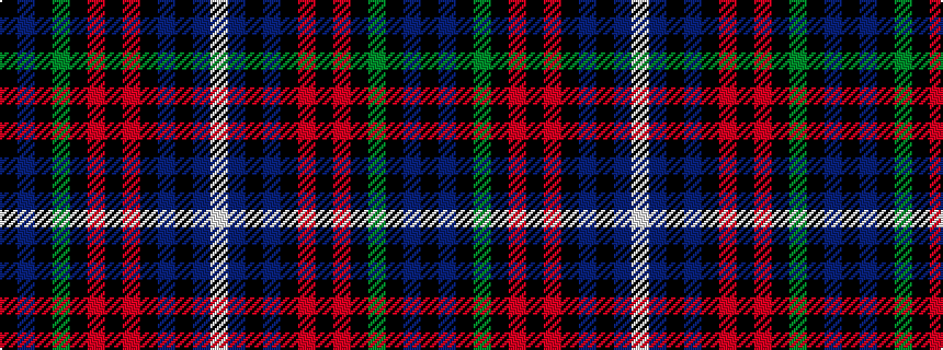 idealised woven sample of pattern KBKGKRKRKBKBW