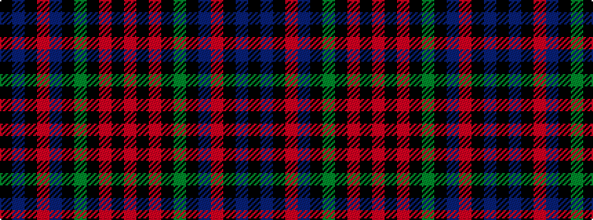 idealised woven sample of pattern KBKRBKGKRKR