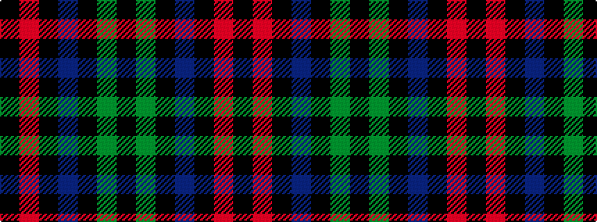 idealised woven sample of pattern KGKBKRK