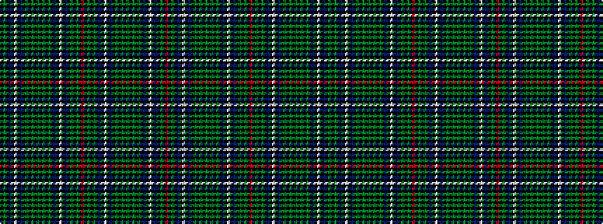 idealised woven sample of pattern KGKBKWKBKGKGKGKGKGKBKWKBKGKGKRKGKGKBKWKBKGKGKGKGKGKBKWKBKGKR