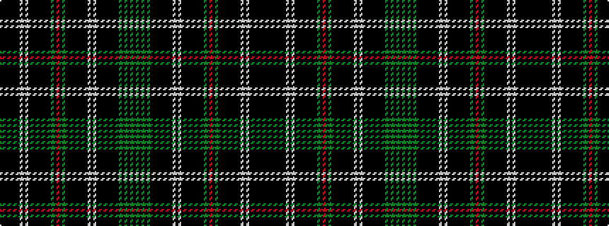 idealised woven sample of pattern KGKGKGKKKKKKKKWKWKKKKKKKKGKRKGKKKKKKKKWKWKKKKKKK