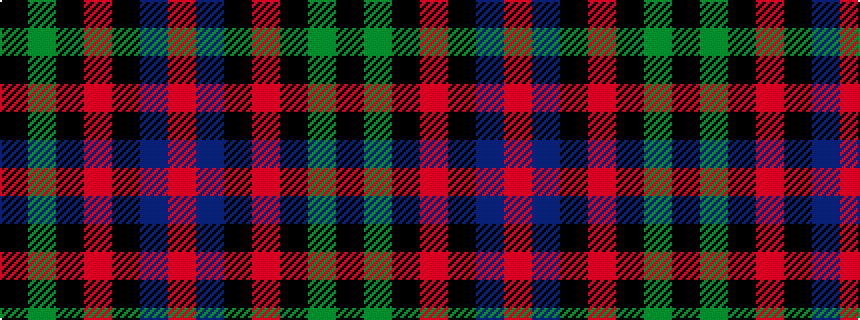 idealised woven sample of pattern KGKRKBR