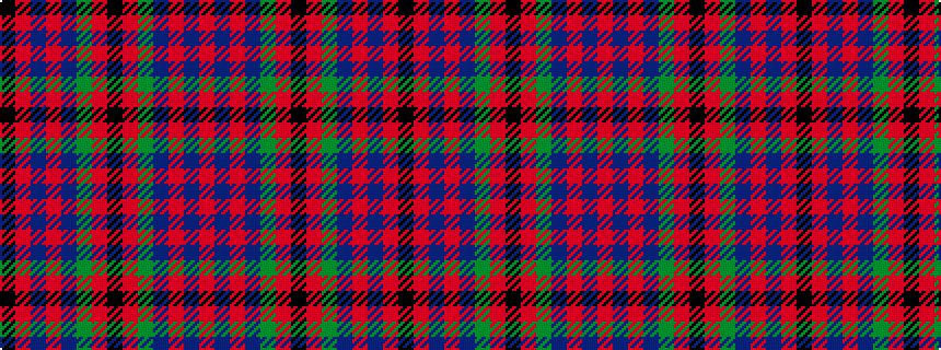 idealised woven sample of pattern KRBRBGRKRGBRBR