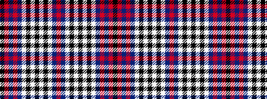 idealised woven sample of pattern KRBRBWKWKWKWBR