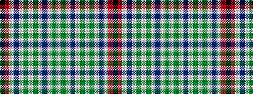 idealised woven sample of pattern KRWBWGWGWBWGW
