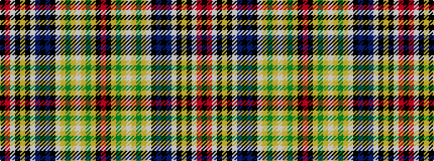 idealised woven sample of pattern KRWKYKWBKBKWYGYWYGYKR