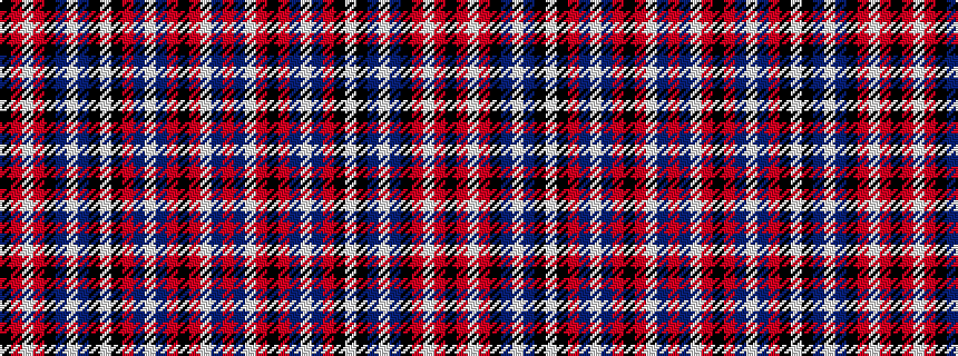 idealised woven sample of pattern KRWRKBWBKWKRBWBRKRWBR