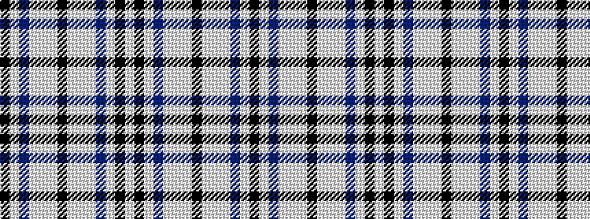 idealised woven sample of pattern KWBWWWKWWWBWKW