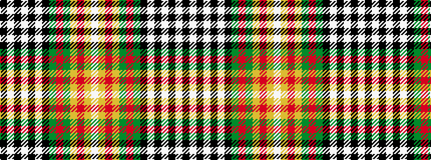 idealised woven sample of pattern KWKWKWKGRGYRYW