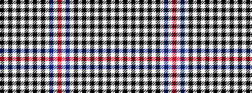 idealised woven sample of pattern KWKWKWKWKWKWBWR