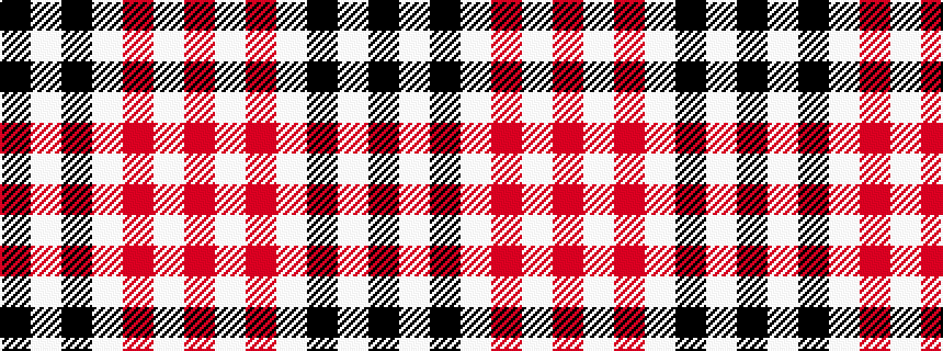 idealised woven sample of pattern KWKWRWR