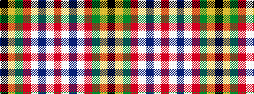 idealised woven sample of pattern KYGRWBWR