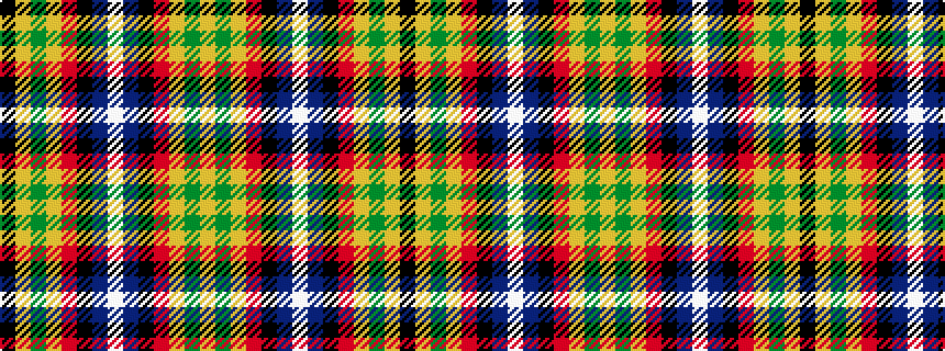 idealised woven sample of pattern KYGYRKBWBKRYGY